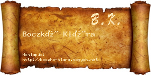Boczkó Klára névjegykártya