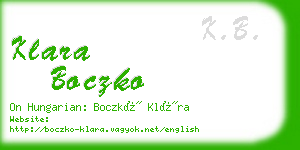 klara boczko business card